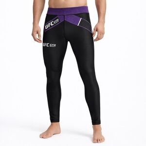 UFC Gym Dethrone Royal Men’s Compression Spats Leggings Black Purple SZ L